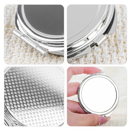Framendino, 12 Pack Sublimation Cosmetic Mirror Blanks Transfer Portable Makeup Compact Mirrors Round Folding Travel for Women