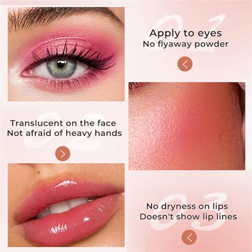 Color Changing Blush,Magical Temperature Change Powder Blusher Cream For Cheeks £¬Eyes And Lips Tint Makeup,Lasting Moisturizing Rouge, Brightening, High Gloss Black Powder Blusher Cream (Pink+Rose)