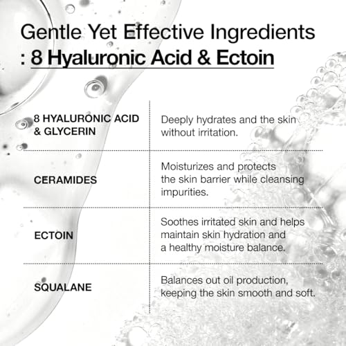 ANUA Moisturizing Gentle Gel Cleanser, Hyaluronic Acid, Squalane, Ceramide, Foaming Facial Korean Cleanser, pH Balance, Daily Hydrating Face Wash, Korean Skincare (150ml/5.07fl oz.)