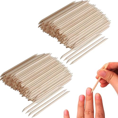 FUNSUEI 2000 PCS 4.5 Inches Orange Sticks for Nails, Double Sided Orange Wood Nail Sticks, Orange Wood Cuticle Sticks for Cuticle Pusher Remover Manicure Pedicure