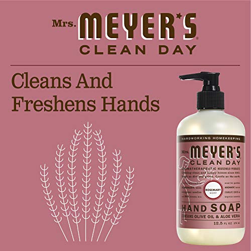 MRS. MEYER¡¯S CLEANDAY Hand Soap, Made with Essential Oils, Biodegradable Formula, Rosemary, 12.5 fl. oz (Pack of 2)