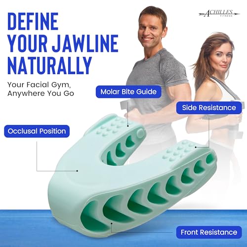 Achilles Fitness Double Chin Reducer Jaw Exerciser ? Jawline Sculptor and Face Slimmer for Women and Men ? Encourages Jaw Movement and Aids in Natural Jaw Function - Ideal for Mewing Practice