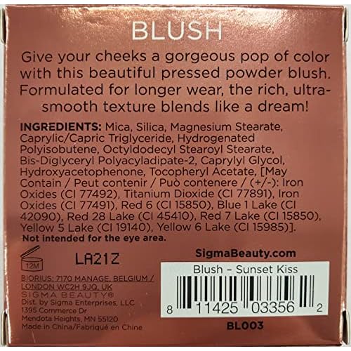 Sigma Beauty Warm Pink-Coral Matte Blush Palette - Long Lasting Blush Pressed Powder - Gluten Free, Cruelty Free, Vegan Makeup Palette - Sunset Kiss