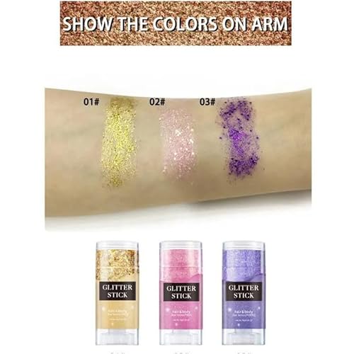 Face and Body Glitter Stick, Sparkly Chunky Hair Glitter Makeup, Holographic Sparkling Neon Outfit Singer Concert Music Rave Festival Party Accessories Glitter Gel. (Purple)