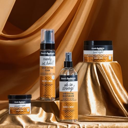 Aunt Jackie's Award-Winning Biotin & Honey Ready, Set, & Hold Tight Bundle - Strengthen, Lengthen & Protect Braids, Locs, Twists, and Natural Styles (2 Products)