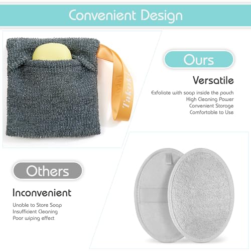 3-in-1 Exfoliating Set ? 2 Soap Saver Pouches (2 Sizes) + Dual-Textured Washcloth for Body & Face ? Eco-Friendly, Durable, Luxurious Spa Experience