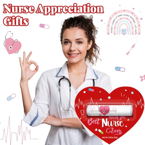 15 Pack Nurses Appreciation Gift Bulk Lip Balm Hospital Staff Team Thank You Gifts Best Nurse Ever New Year Appreciation Party Favor for Winter Coworker Midwife Women Volunteer Presents