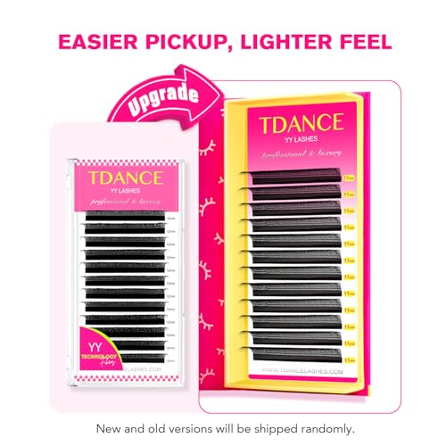 TDANCE YY Lash Extensions Premade Volume Eyelash Fans YY Lashes Matte Black W Lashes Extensions(YY-C-0.07,8-15 mm)