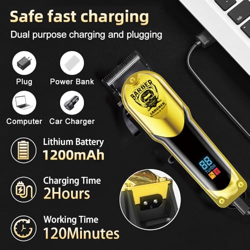 Hair Clippers for Men Professional - 4 in 1 Men Electric Shaver Razor Kit with LED Display, Cordless Hair Clipper Shaver Beard Trimmer, Hair Cutting Machine for Him, Barber Clippers Kit Gift