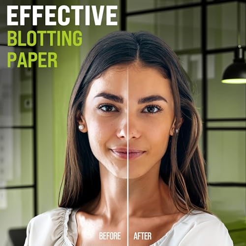 Natural Oil Blotting Sheets for Face with Bamboo Charcoal - 8pk/800 Makeup Friendly Oil Absorbing Sheets for Face - Blotting Papers for Oily Skin