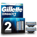 Gillette Mach3 Replacement Razor Blade Cartridges, 2 Count, Beige, Men's Adult Males, 2 Blades, 2 Pieces