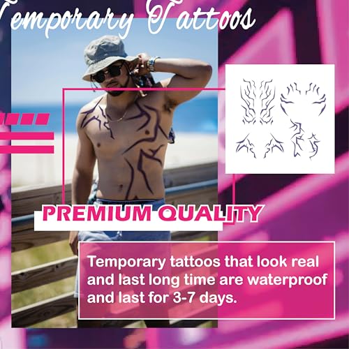 Temporary Tattoos Rumii Cosplay Accessories,Cosplay Tattoos Stickers Purple (2)