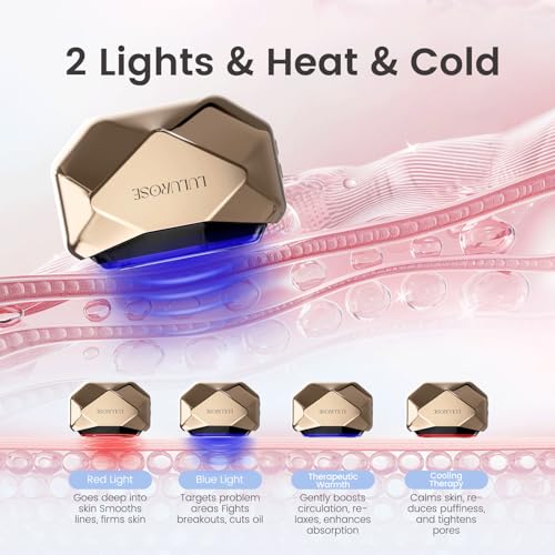 LULUROSE Facial Massager with Cold Heat Light Vibrating for Face,Facial Device with LED Display for Skin Care Wrinkles at Home Traveling,1500mAh