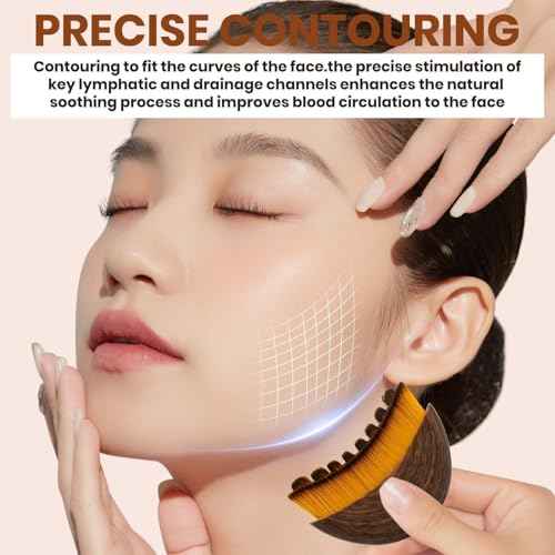 Dry Brushing Face Brush, Lymphatic Contour Face Brush, Chin & Jawline Sculpting, Lymphatic Drainage Massager for Face, Ergonomically Designed to Fit The Skin Precisely (2PCS)