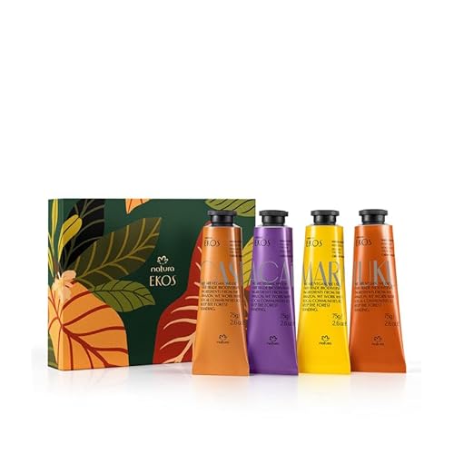 Natura - Deluxe Hand Cream Holiday Set ? 4 Vegan Brazilian Hand Cream Gift Collection ? Brazil Nut, Passion Fruit, A?a? & Cumaru ? Nourishing Moisturizer for Dry Hands ? Full Size 2.6 oz