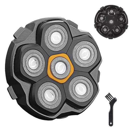 6 Blade Magnetic Replacement Shaving Heads for Bald Men Compatible with All 6D Magnetic Electric Razor (1 PCS VM-072)
