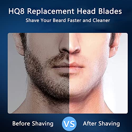 HQ8 Replacement Heads Blades Compatible with Philips Electric Shavers, HQ8 Replacement Razor Shaving Head Fit for Aquatec HQ8 Series, OEM HQ8 Heads Upgraded for PT730 AT880 AT811, 9-Pack