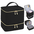Nail Polish Organizer, Nail Polish Storage Holds 30 Bottles & Nail Lamp, Double Layer Nail Bag Organizer Case, Portable Nail Polish Holder for Nail Tech Travel & Manicure Kit