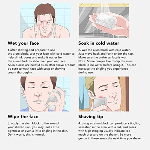 After Shave Alum Block, Home Travel Alum Block, Portable Men Skin Soothing Post Shave Stone for Cuts Nicks