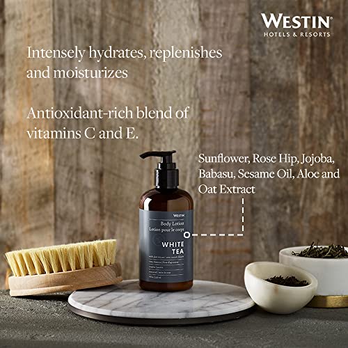 Westin White Tea Aloe Body Lotion | Hotel Spa Cream | Daily Hydration | Hand Lotion Pump | 8 oz Signature Scent Skin Moisturizer (Pack of 2)