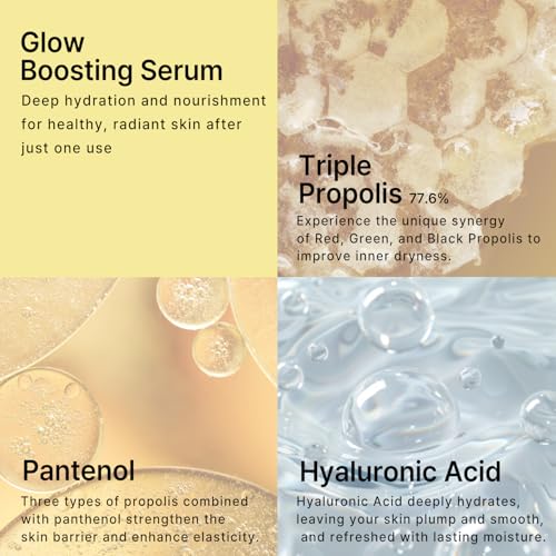C¡¯NEW LAB Real Propolis Glow Boosting Serum 50ml (1.69 fl.oz.) | Deep Hydration, Skin Barrier Strengthening | Inner Dryness Relief | Propolis Extract, Honey Extract, Korean Facial Serum