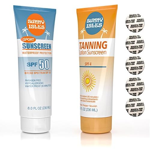 Hidden Flask - Sunscreen and Tanning Lotion Set - Includes 2 8oz Tubes, Funnel, 10 Seals, and 1 Free 32oz Cruise Flask (Sunscreen and Tanning Lotion Set)
