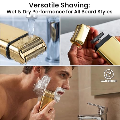 2 Pack Shaver Replacement Foil Compatible with Babyl*ss FXFS2G/FXFS2, Shaver Foil Replacement for Superior Shaving (Gold)