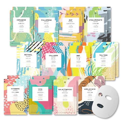 KisoCare Facial Sheet Mask (24 Pieces) 100% Pure Hot Spring Water, No Added Water Moisturizing Skincare