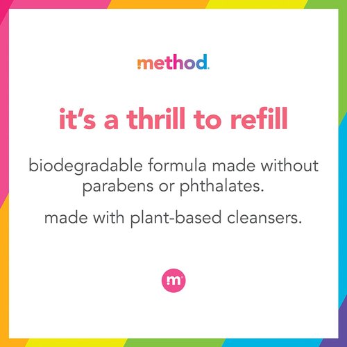 Method Gel Hand Soap Refill, Vanilla + Raspberry, Biodegradable Formula, 34 Fl Oz (Pack of 2)
