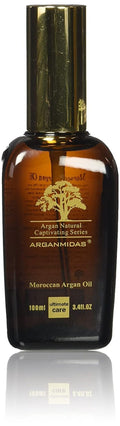Arganmidas Moroccan Argan Oil 100ml Perfect for Leave in Treatment & Conditioner ALSO for Face and Body- Wonderful Anti Aging, Anti Wrinkle Beauty Secret,