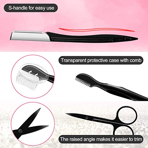 Eyebrow Razor, Eyebrow Kit, Multipurpose Exfoliating Dermaplaning Tool Face Razors for Women Girl, Eyebrow Grooming Set (11 in 1)
