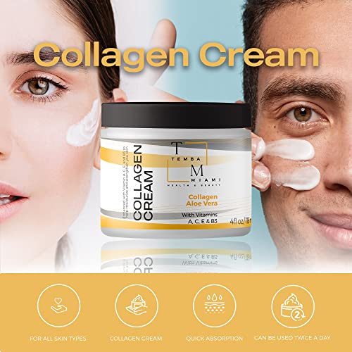 COLLAGEN Face CREAM MOISTURIZER, Non Greasy ANTI-AGING for ALL SKIN TYPES, Including SENSITIVE SKIN, 4 fl oz