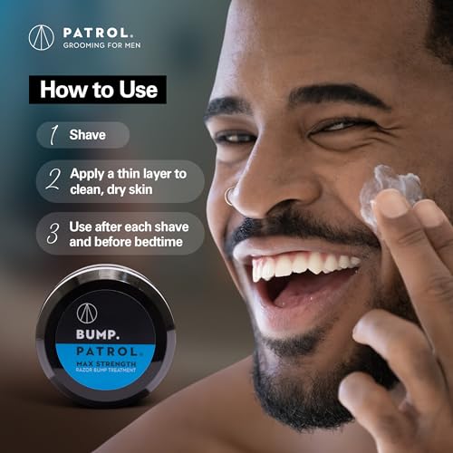 Bump Patrol Max Strength Razor Bump Treatment Cream - Concentrated Cream Formula Aftershave Solution for Razor Bumps, Prevents Ingrown Hairs & Irritation Everywhere You Shave - 0.5 oz (Pack of 1)