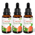 3 PCS Carrot Seed Oil for Hair & Skin Care, 100% Pure Natural Carrot Carrier Oil, Daucus Carota Essential Moisturizer for Face and Lip Care, Scalp & Body Massage