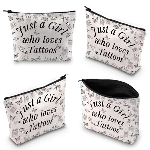 XYANFA Tattoo Inspired Makeup Bag - Tattoo Artist Gifts Zipper Pouch (Cotton)