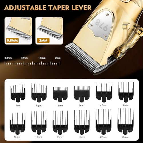 Hair Clippers for Men Professional, Cordless Beard Trimmer & Electric Shavers for Men, Mens Hair Clippers and Trimmer Kit for Barber with Case, Gold