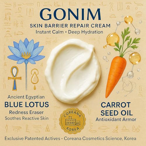 GONIM Face Moisturizer Korean Skin Care, Anti Aging Support with Collagen Activation,Skin Barrier Repair Face Cream, Daily Face Moisturizer for Dry, Sensitive Oily Skin,Shea Butter Hydration 1.69fl.oz
