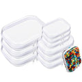 9 Pcs Clear Hard Zipper Case Hard Plastic Zipper Pouches Clear Shell Case Portable Travel Organizer Makeup Bag for Building Blocks Puzzles Cosmetics Makeup Supplies