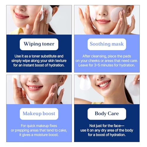 I¡¯M SEOUL Toner Pads Hydrating Moisture Pads with Ectoin, Beta-Glucan, LHA, Hyal-Microsome for All Skin Types Korean Skincare 60 Count 8.11 fl oz