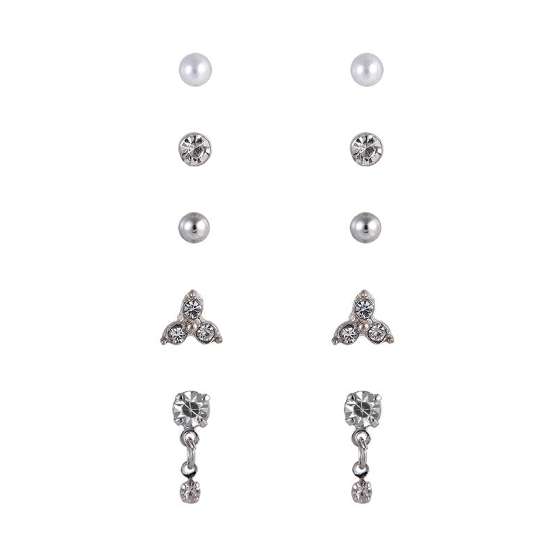 Silvertone Small & Chunky Hoop Earrings Set - Versatile Jewelry Accessory