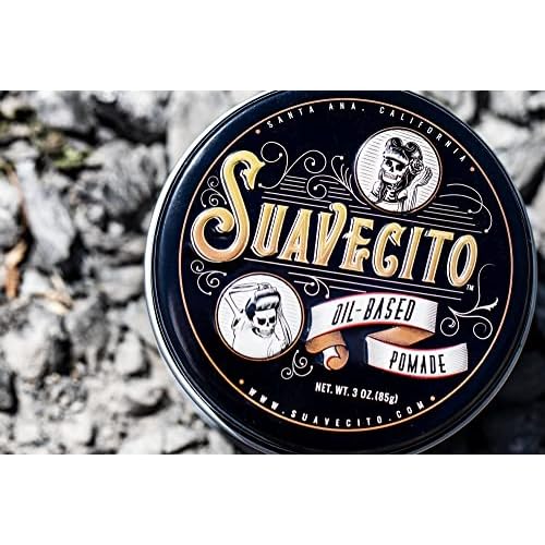 Suavecito Oil Based Pomade 3 oz Tin Can - Original Scent Hair Styling Long Lasting Hold, Healthy High Shine, For All Hair Types - Smooth Slickback To Pompadour Rockabilly Style Grease