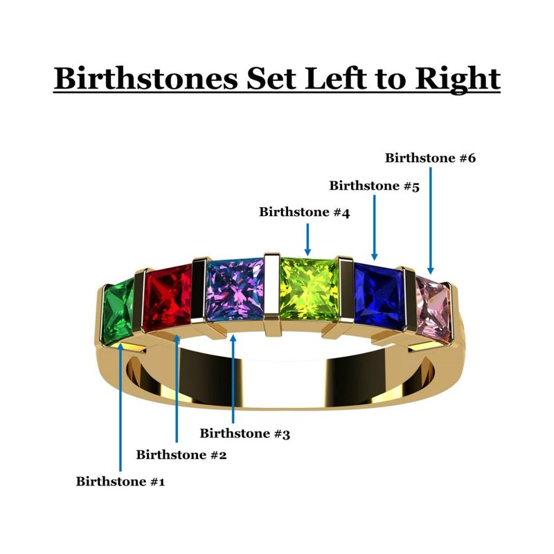Personalized Birthstone Family Ring - 10K Gold & Sterling Silver Options