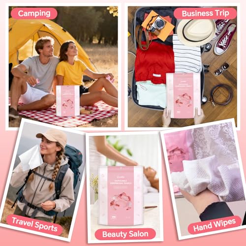 Compressed Towel 100 Pcs, Disposable Compressed Face Towels, 10¡¿12 Inch Expanded, Portable Cotton Coin Tissues for Travel, Home, Camping & Outdoor Activities