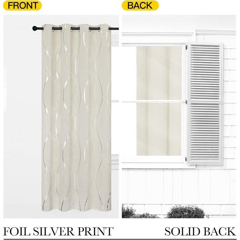 Blackout Curtains 2-Pack 84in x 52in Thickened Window Drapes for Bedroom Living Room