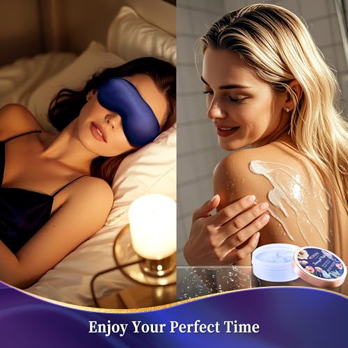 Valentines Day Gifts for Her - Spa Bath Gift Set with Body Lotion, Shower Gel, Hand Cream & Body Scrub - Lavender Chamomile Scent Self Care Gifts for Women Mom Wife Girlfriend - Relaxing Home Spa Kit