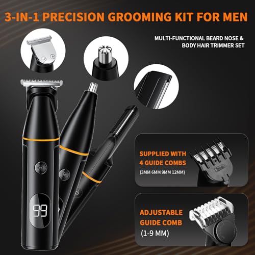 Mens Foil Shavers, Beard Trimmers for Men Professional,Electric Shavers for Men, Mustache Trimmer Face Shaver, Wet/Dry Beard Shaver, 3 Peeds Electric Razor for Face
