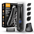 PRITECH Electric Body Hair Trimmer - Waterproof Mens Groin Hair Trimmer Ball Shaver USB Recharge Dock Body Grooming Kit with Ceramic Blade Male Hygiene Razor (Drak Gray)