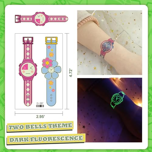 Luminous Watch Tattoos for Kids, 24PCS Kids Unicorn Glow Tattoo, Boys and Girls Glow Tattoo Stickers, Waterproof Glow Tattoo Stickers, Kids Party Favours, Birthday Party Favors Goodie Bag Fillers