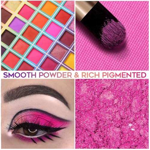 99 Colors Eyeshadow Palette, Colorful Eyeshadow Palette, Professional Matte Shimmer Glitter Rainbow Makeup Pallet, Colorful Long Lasting Highly Pigmented Eye Shadow Valentine's Day Gifts for Women