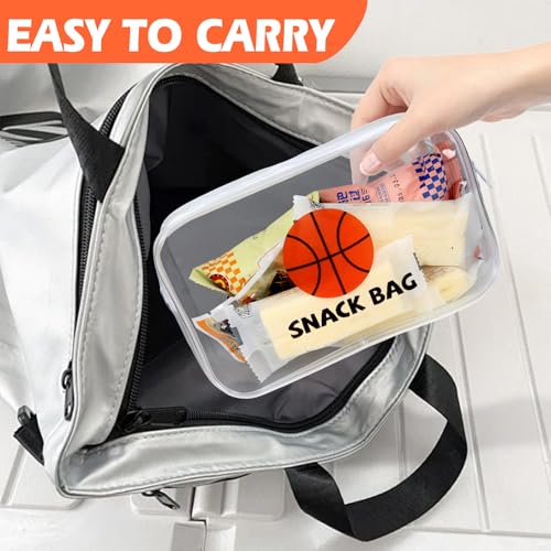 16 Pcs Basketball Snack Bags for Team Basketball Party Gift Bags Clear Basketballs Goodie Snack Treat Candy Bag for Team Ground Birthday Sports Basketballs Party Favors